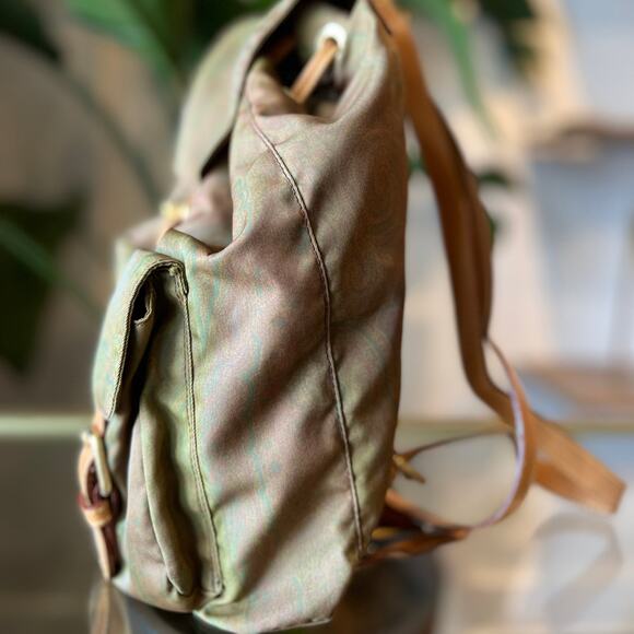 ETRO Olive Nylon Paisley Backpack - Picture 3 of 11